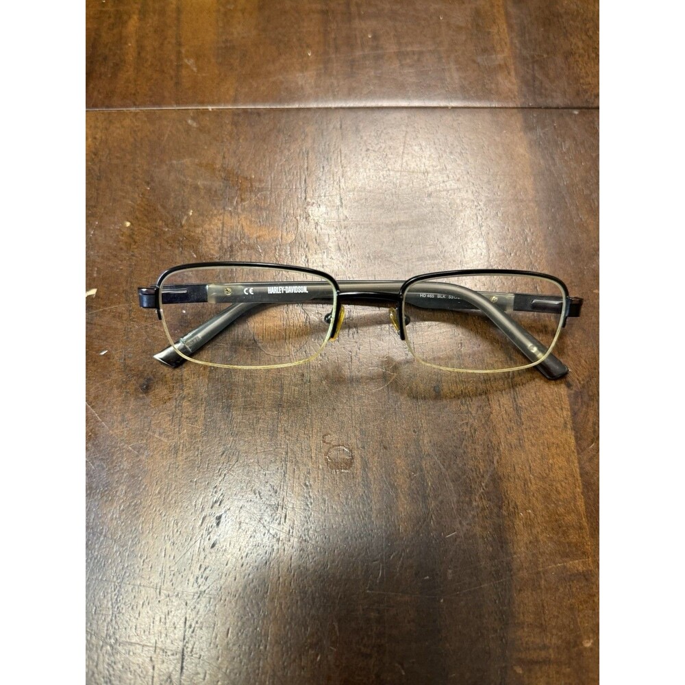 Harley Davidson HD465 Black Semi Rimless Optical Eyeglasses Frame Only 53-20-145